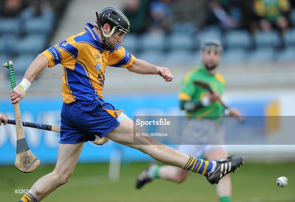 14 February 2010; Ciarán Ryan, Portumna, scores his side's first goal. AIB GAA Hurling All-Ireland Senior Club Championship Semi-Final, Portumna v Dunloy Cuchullians, Parnell Park, Dublin. Picture credit: Ray McManus / SPORTSFILE