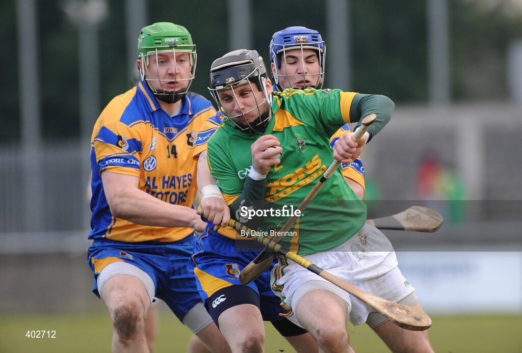 14 February 2010; Michael McClements, Dunloy Cuchullians, in action against Joe Canning, left, and Martin Dolphin, Portumna. AIB GAA Hurling All-Ireland Senior Club Championship Semi-Final, Portumna v Dunloy Cuchullians, Parnell Park, Dublin. Picture credit: Daire Brennan / SPORTSFILE