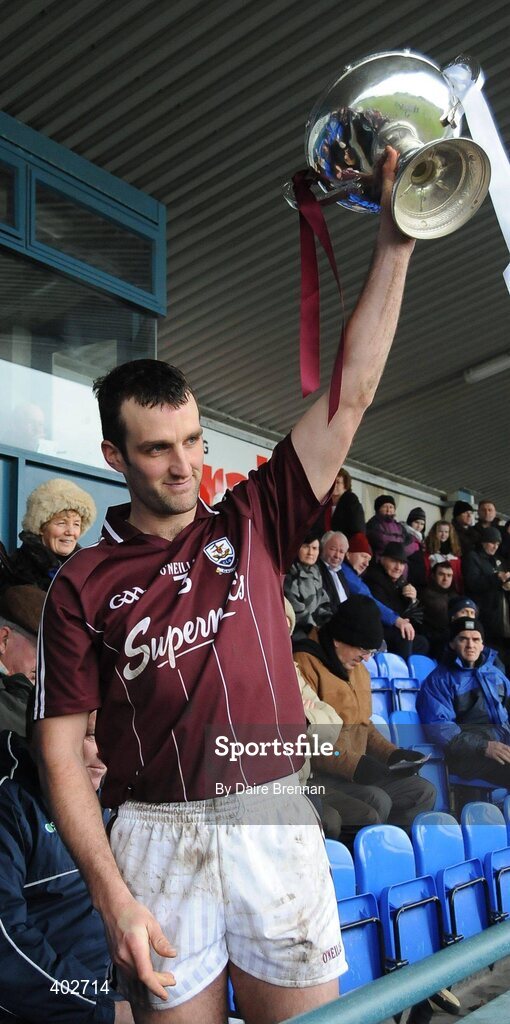 14 February 2010; Galway captain Shane Kavanagh lifts the cup. Walsh Cup Final, Dublin v Galway, Parnell Park, Dublin. Picture credit: Daire Brennan / SPORTSFILE