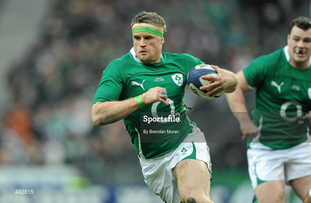 13 February 2010; Jamie Heaslip, Ireland. RBS Six Nations Rugby Championship, France v Ireland, Stade de France, Saint Denis, Paris, France. Picture credit: Brendan Moran / SPORTSFILE