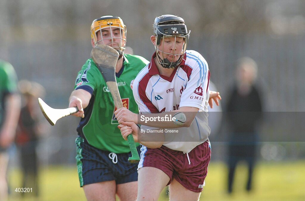 16 February 2010; Donagh Maher, GMIT, in action against Timmy Dalton, LIT. Ulster Bank Fitzgibbon Cup, Round 3, Limerick Institute of Technology v Galway Mayo Institute of Technology. Limerick IT, Limerick. Picture credit: Diarmuid Greene / SPORTSFILE
