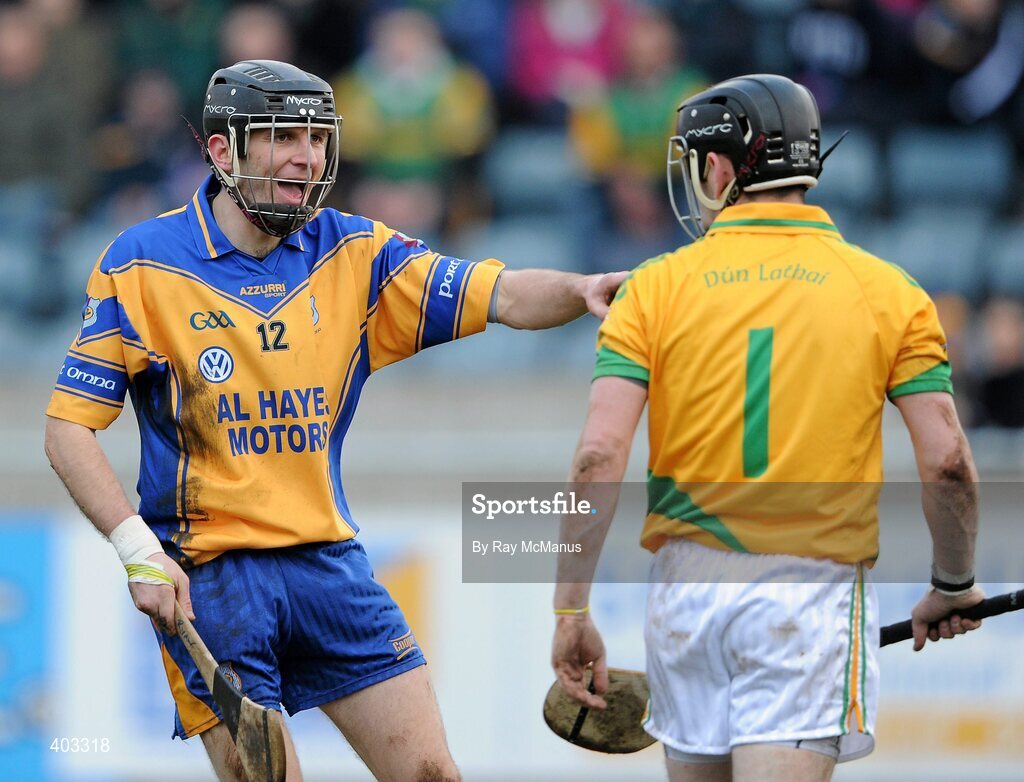 14 February 2010; Ciaran Ryan celebrates scoring the first Portumna goal. AIB GAA Hurling All-Ireland Senior Club Championship Semi-Final, Portumna v Dunloy Cuchullians, Parnell Park, Dublin. Picture credit: Ray McManus / SPORTSFILE