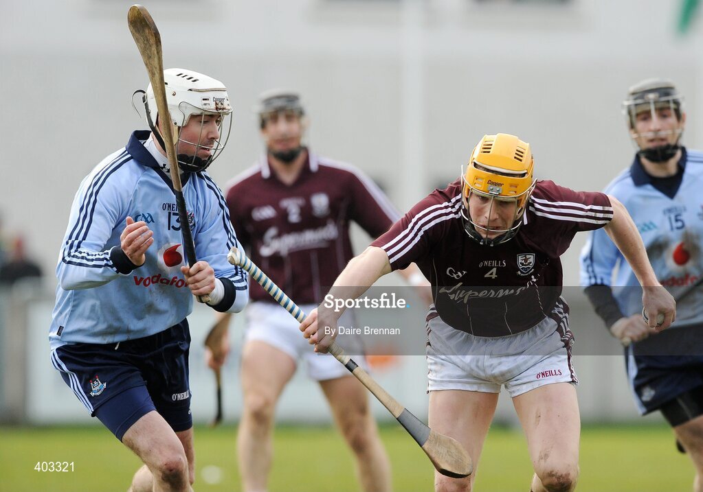 14 February 2010; Pat Holland, Galway, in action against Peadar Carton, Dublin. Walsh Cup Final, Dublin v Galway, Parnell Park, Dublin. Picture credit: Daire Brennan / SPORTSFILE