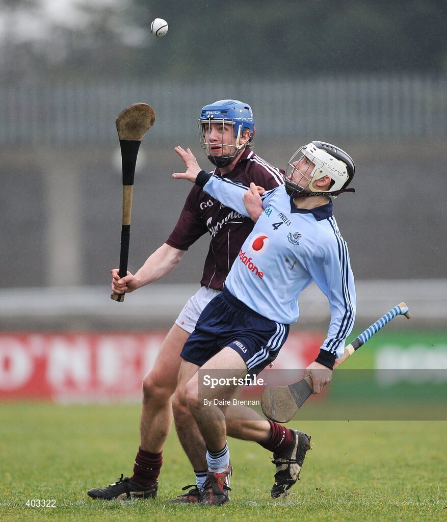 14 February 2010; Aidan Harte, Galway, in action against Ruairí Trainor, Dublin. Walsh Cup Final, Dublin v Galway, Parnell Park, Dublin. Picture credit: Dáire Brennan / SPORTSFILE