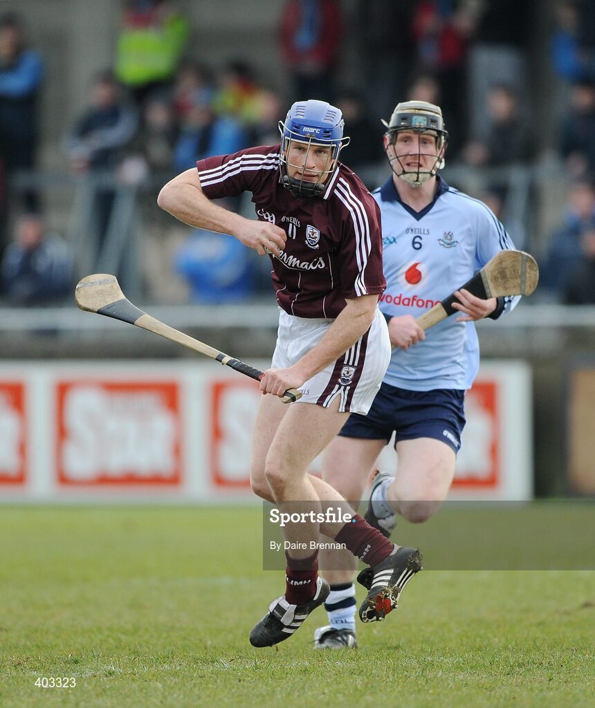 14 February 2010; Cyril Donnellan, Galway, in action against Ronan Fallon, Dublin. Walsh Cup Final, Dublin v Galway, Parnell Park, Dublin. Picture credit: Daire Brennan / SPORTSFILE