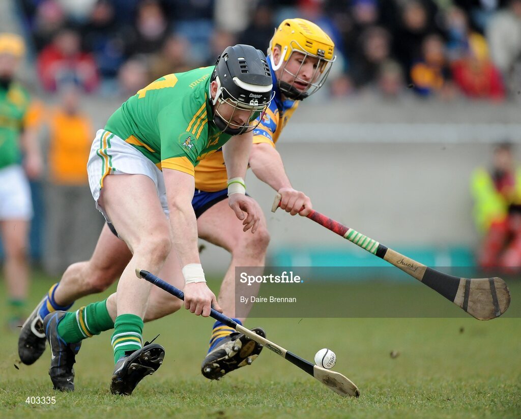 14 February 2010; Patrick Richmond, Dunloy Cuchullians, in action against Kevin Hayes, Portumna. AIB GAA Hurling All-Ireland Senior Club Championship Semi-Final, Portumna v Dunloy Cuchullians, Parnell Park, Dublin. Picture credit: Dáire Brennan / SPORTSFILE