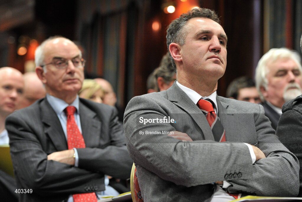 17 February 2010; At the announcement of the High Performance Grants 2010 by the Irish Sports Council are Liam Hennessy, left, President of Athletics Ireland and Billy Walsh, High Performance Head Coach at the Irish Amateur Boxing Association. The Irish Sports Council’s €8.35 million investment package in High Performance Sport for 2010 was formally announced at an press conference attended by many of the country’s high performance athletes. As part of the investment package, 16 sports bodies will receive €5.7 million for their High Performance Plans and 273 athletes and four teams will receive €2.65 million under the International Carding Scheme. O'Callaghan Davenport Hotel, Dublin. Picture credit: Brendan Moran / SPORTSFILE