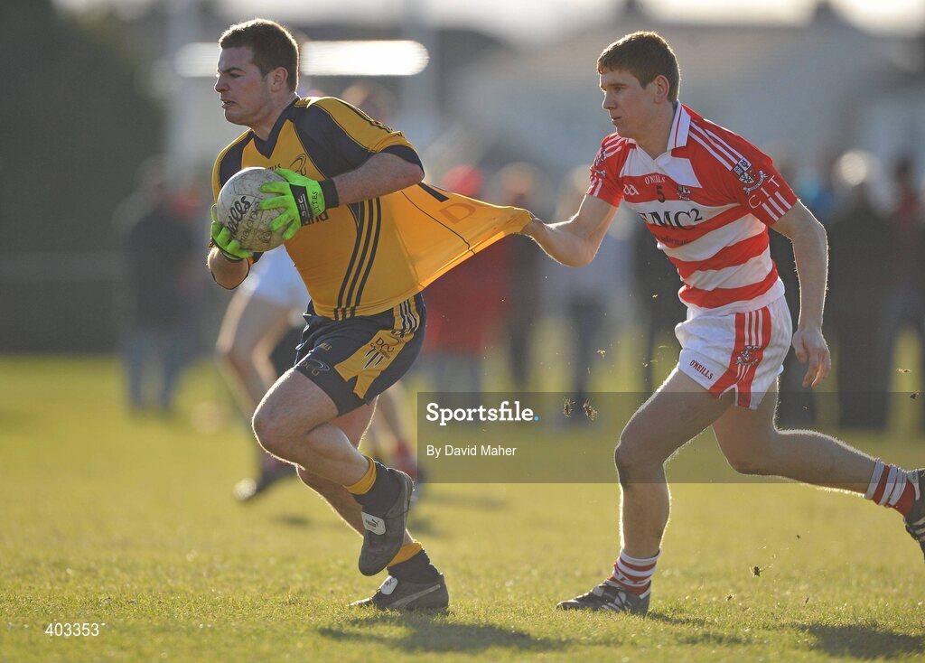 17 February 2010; Ray Cullivan, DCU, in action against Stephen O'Donoghue, CIT. Ulster Bank Sigerson Cup Quarter-Final, Dublin City University v Cork Institute of Technology, DCU Sportsgrounds, Ballymun, Dublin. Picture credit: David Maher / SPORTSFILE