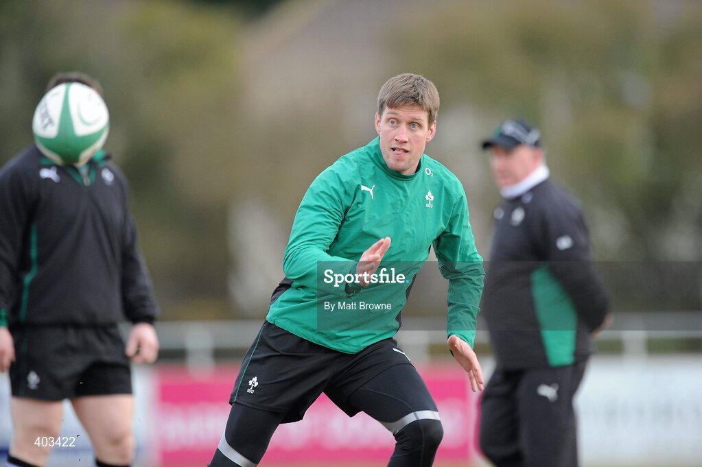 17 February 2010; Ireland's Ronan O'Gara in action during rugby squad training ahead of their RBS Six Nations Rugby Championship game against England on Saturday week. Presentaion Brothers College Grounds, Wilton, Co. Cork. Picture credit: Matt Browne / SPORTSFILE