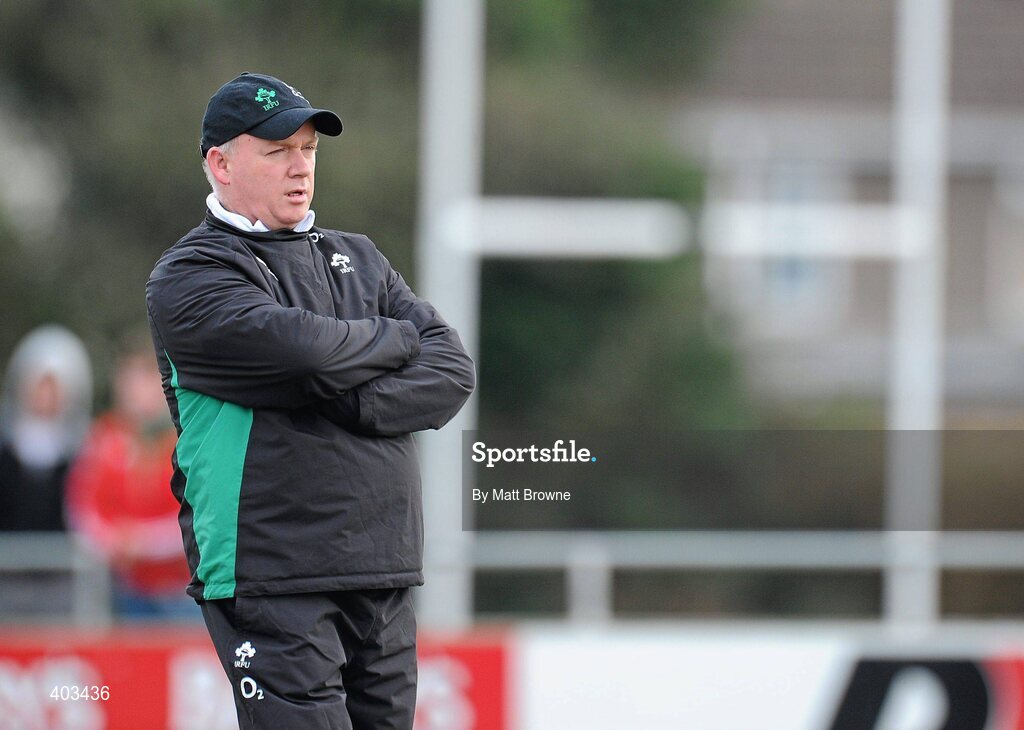 17 February 2010; Ireland head coach Declan Kidney during rugby squad training ahead of their RBS Six Nations Rugby Championship game against England on Saturday week. Presentaion Brothers College Grounds, Wilton, Co. Cork. Picture credit: Matt Browne / SPORTSFILE