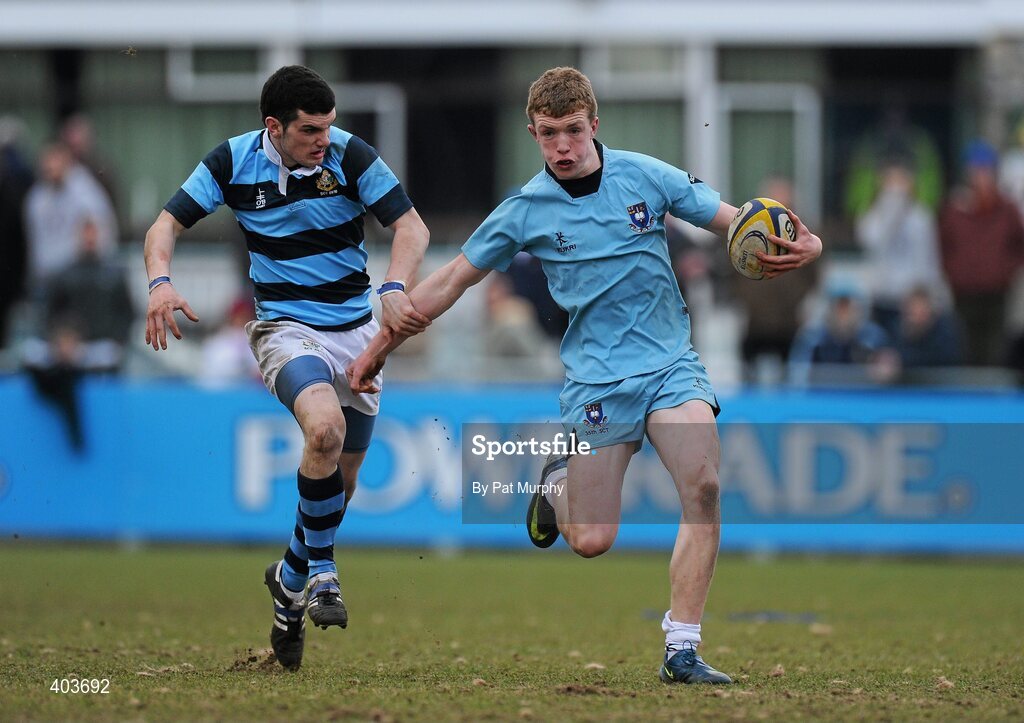 14 February 2010; Dan Leavy, St. Michael's College, in action against Mark O'Sullivan, Castleknock College. Leinster Schools Senior Cup Quarter-Final, St. Michael's College v Castleknock College, v, Donnybrook Stadium, Donnybrook, Dublin. Picture credit: Pat Murphy / SPORTSFILE *** Local Caption ***