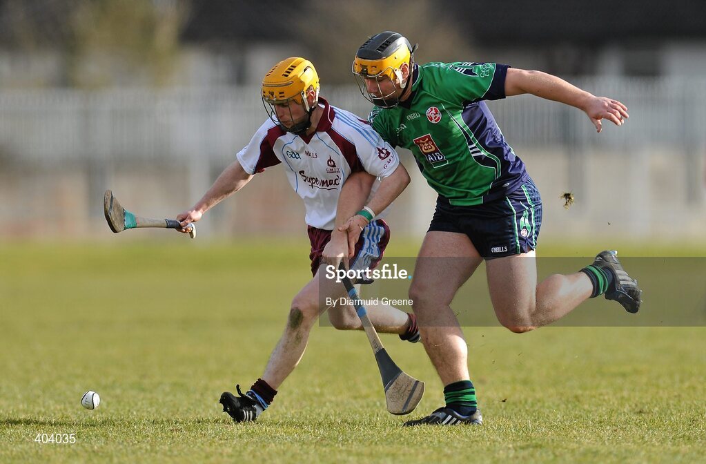 16 February 2010; Gar O'Halloran, GMIT, in action against Bernard Gaffney, LIT. Ulster Bank Fitzgibbon Cup Round 3, Limerick Institute of Technology v Galway Mayo Institute of Technology. Limerick IT, Limerick. Picture credit: Diarmuid Greene / SPORTSFILE