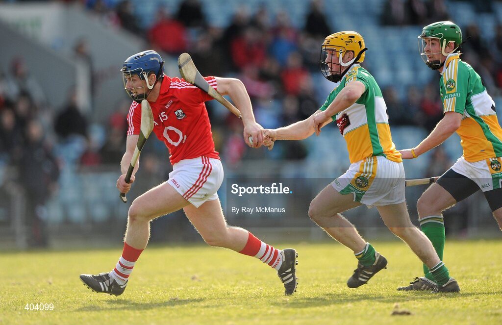 21 February 2010; Patrick Horgan, Cork, in action against James Rigney and Paul Cleary, right, Offaly. Allianz GAA Hurling National League Division 1 Round 1, Cork v Offaly. Pairc Ui Chaoimh, Cork. Picture credit: Ray McManus / SPORTSFILE