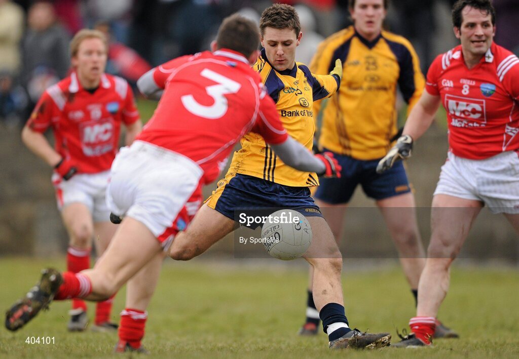21 February 2010; Willie Mulhall, Dublin City University, shoots to score his side's first goal. O'Byrne Cup Final, Louth v Dublin City University. Dowdallshill, Dundalk, Co. Louth. Photo by Sportsfile