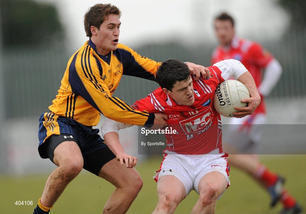 21 February 2010; Adrian Reid, Louth, in action against Padraig Howard, Dublin City University. O'Byrne Cup Final, Louth v Dublin City University. Dowdallshill, Dundalk, Co. Louth. Photo by Sportsfile