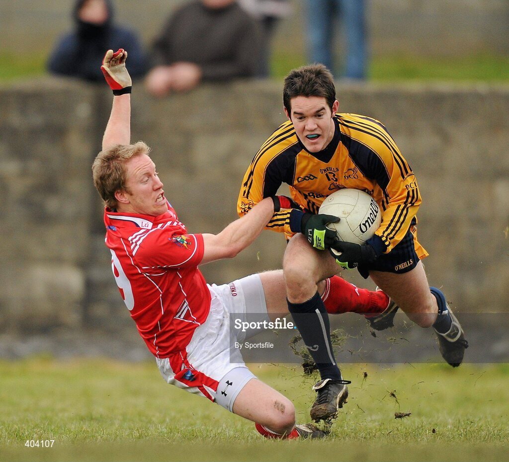 21 February 2010; Shane Roche, Dublin City University, in action against Ronan Greene, Louth. O'Byrne Cup Final, Louth v Dublin City University. Dowdallshill, Dundalk, Co. Louth. Photo by Sportsfile