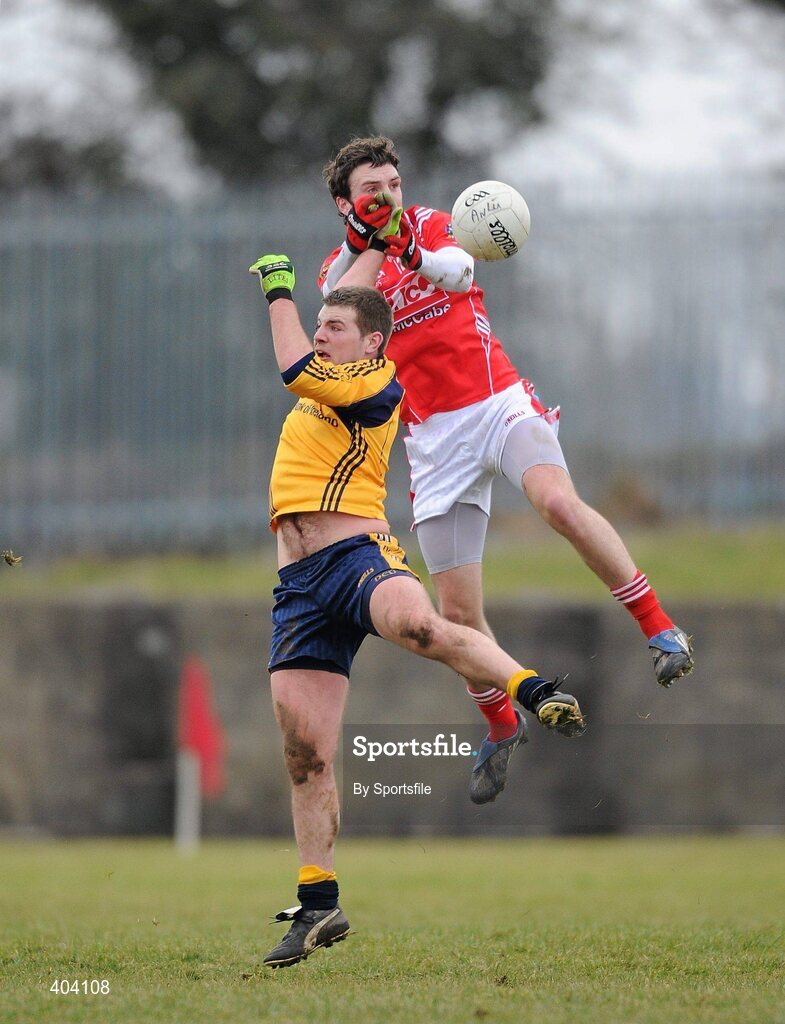 21 February 2010; Derek Crilly, Louth, in action against Ray Cullivan, Dublin City University. O'Byrne Cup Final, Louth v Dublin City University. Dowdallshill, Dundalk, Co. Louth. Photo by Sportsfile