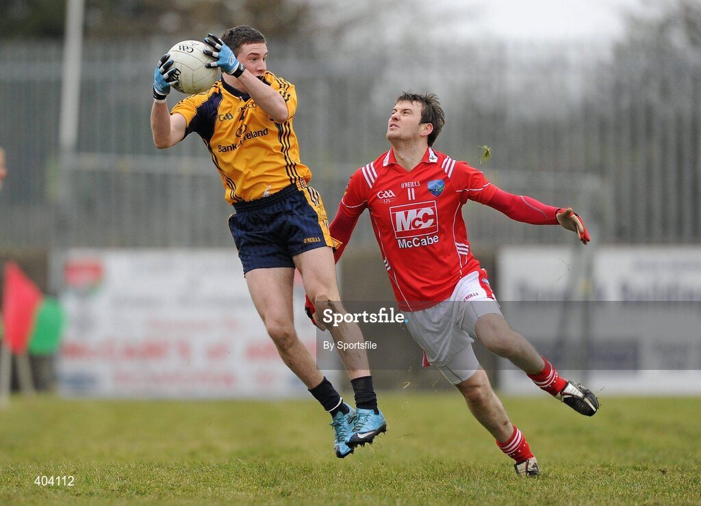 21 February 2010; Neil Collins, Dublin City University, in action against Mark Brennan, Louth. O'Byrne Cup Final, Louth v Dublin City University. Dowdallshill, Dundalk, Co. Louth. Photo by Sportsfile