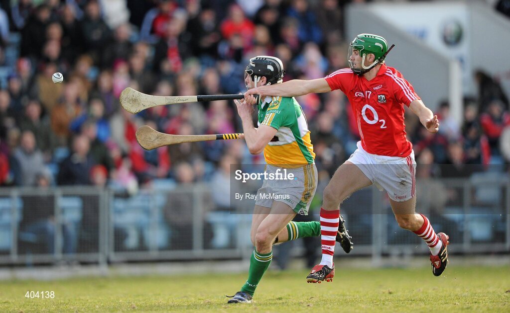 21 February 2010; Conor Mahon, Offaly, in action against Eoin Cadogan, Cork. Allianz GAA Hurling National League Division 1 Round 1, Cork v Offaly. Pairc Ui Chaoimh, Cork. Picture credit: Ray McManus / SPORTSFILE