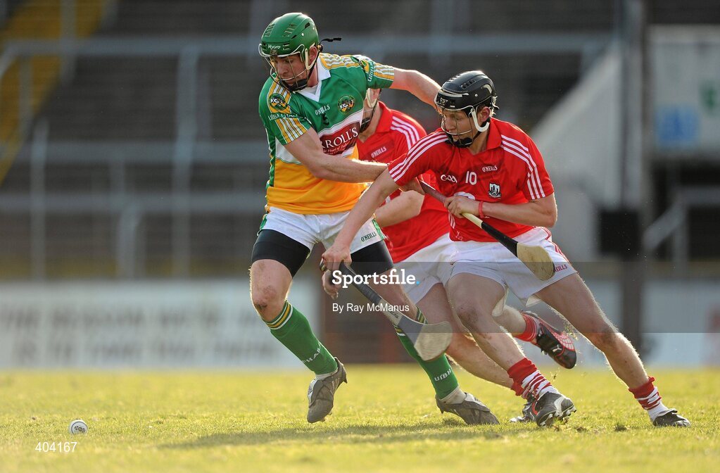 21 February 2010; Diarmuid Horgan, Offaly, in action against Lorcan McLaughlin, Cork. Allianz GAA Hurling National League Division 1 Round 1, Cork v Offaly. Pairc Ui Chaoimh, Cork. Picture credit: Ray McManus / SPORTSFILE