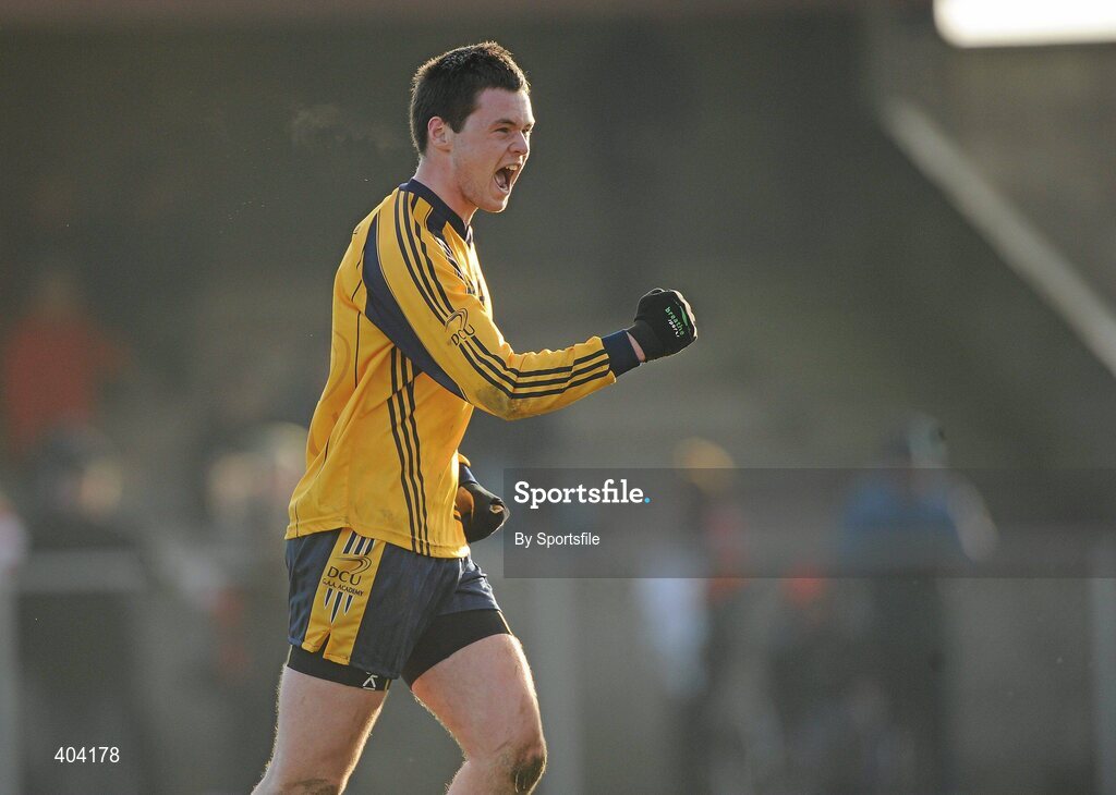 21 February 2010; Donal Shine, Dublin City University, celebrates at the end of the game. O'Byrne Cup Final, Louth v Dublin City University. Dowdallshill, Dundalk, Co. Louth. Photo by Sportsfile