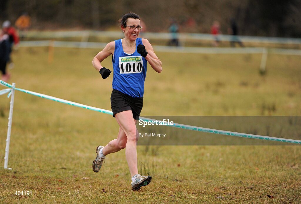 21 February 2010; Annette Kealy, Dublin, on her way to winning the Woodie’s DIY Masters Cross Country. Senior Athletes, Woodie’s DIY Masters Cross Country. Lough Key Forest Park, Boyle, Co. Roscommon. Picture credit: Pat Murphy / SPORTSFILE