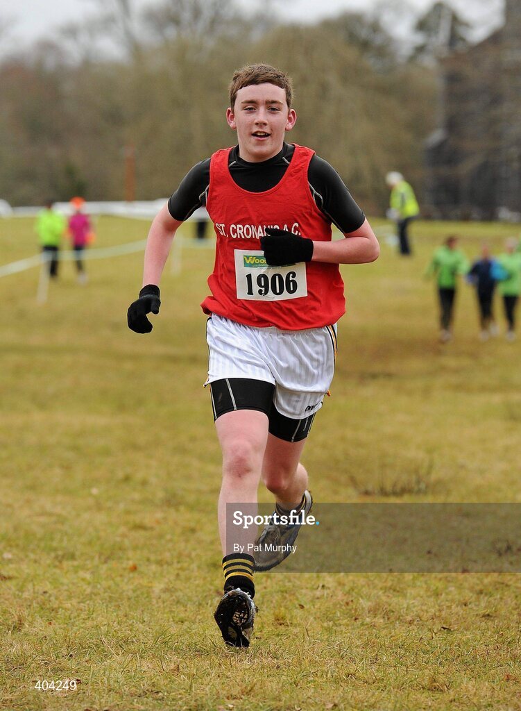 21 February 2010; Niall Leamy, St. Cronan's AC, Clare, who was the only competitor in the race, on his way to winning the U19 Woodie’s DIY Juvenile ‘B’ Cross Country. Juvenile Athletes, Woodie’s DIY Juvenile ‘B’ Cross Country. Lough Key Forest Park, Boyle, Co. Roscommon. Picture credit: Pat Murphy / SPORTSFILE