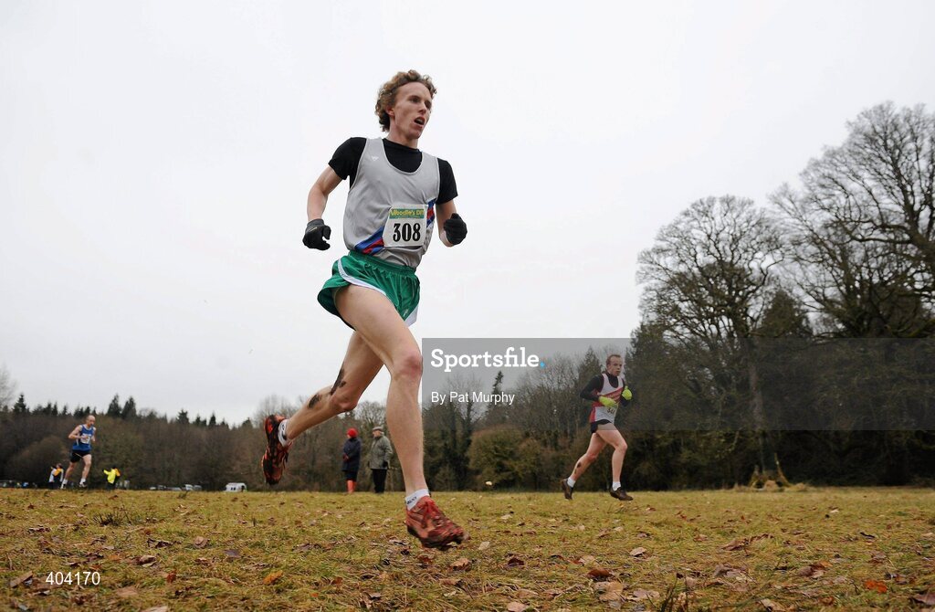 21 February 2010; Brendan O’Neill, Dundrum South Dublin Athletic Club, on his way to winning the Woodie’s DIY Intermediate Cross Country. Senior Athletes, Woodie’s DIY Intermediate Cross Country. Lough Key Forest Park, Boyle, Co. Roscommon. Picture credit: Pat Murphy / SPORTSFILE