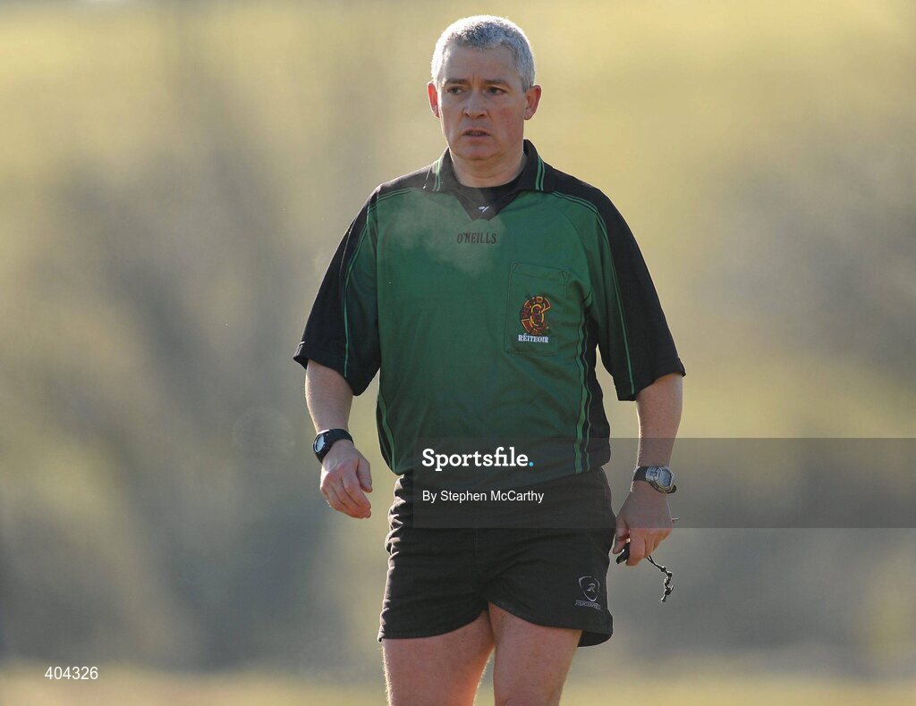 21 February 2010; Referee Cathal Egan. Ashbourne Shield Final, Cork Institute of Technology v University of Limerick. Cork Institute of Technology, Cork. Picture credit: Stephen McCarthy / SPORTSFILE
