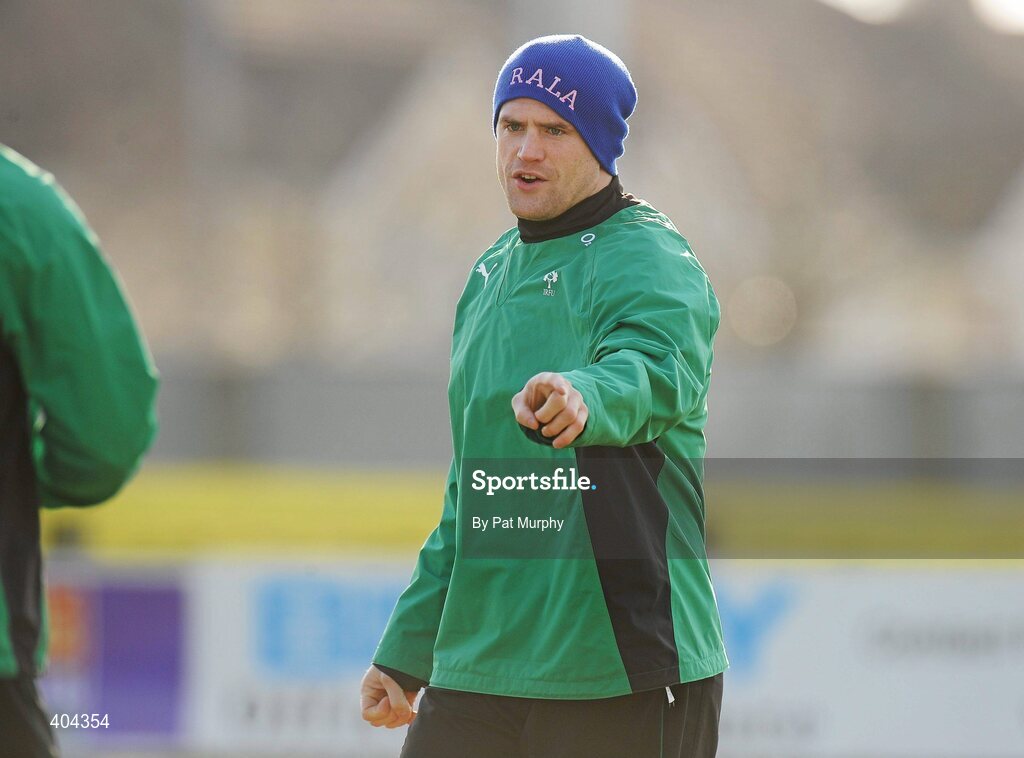 22 February 2010; Ireland's Jamie Heaslip during squad training ahead of their RBS Six Nations Rugby Championship match against England on Saturday. Ireland rugby squad training, Greystones RFC, Co. Wicklow. Picture credit: Pat Murphy / SPORTSFILE