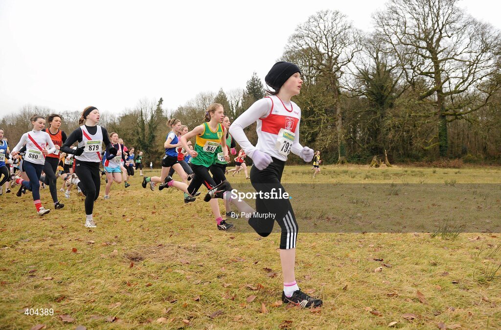 21 February 2010; Alanna Lally, Connaught, on her way to winning the U15 Girls race at the Woodie’s DIY Juvenile ‘B’ Cross Country. Juvenile Athletes, Woodie’s DIY Juvenile ‘B’ Cross Country. Lough Key Forest Park, Boyle, Co. Roscommon. Picture credit: Pat Murphy / SPORTSFILE