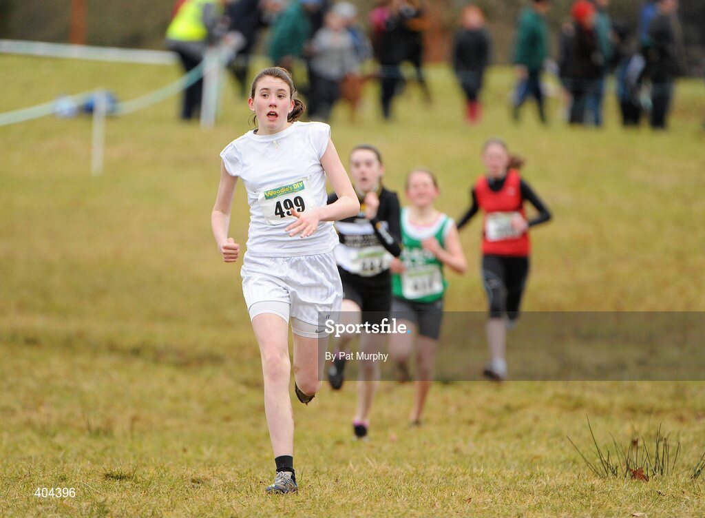 21 February 2010; Claire Healion, Eire Og AC, on her way to winning the Girls U13 race during the Woodie’s DIY Juvenile ‘B’ Cross Country. Juvenile Athletes, Woodie’s DIY Juvenile ‘B’ Cross Country. Lough Key Forest Park, Boyle, Co. Roscommon. Picture credit: Pat Murphy / SPORTSFILE