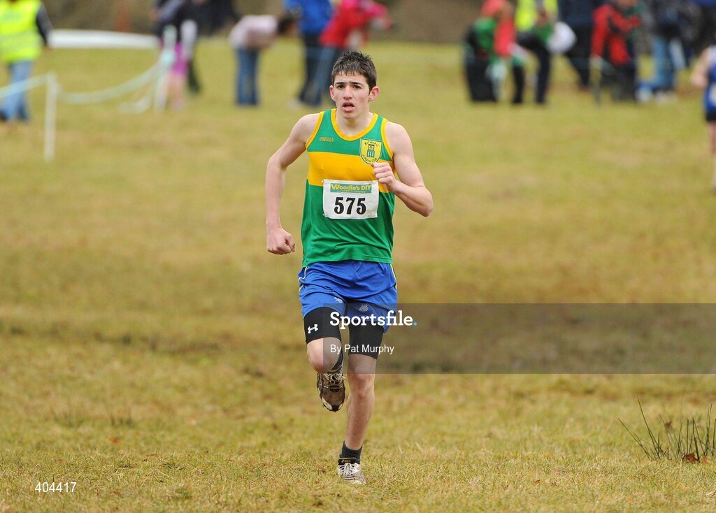 21 February 2010; Ian Slobody, Clare, on his way to winning the Boys U15 race during the Woodie’s DIY Juvenile ‘B’ Cross Country. Juvenile Athletes, Woodie’s DIY Juvenile ‘B’ Cross Country. Lough Key Forest Park, Boyle, Co. Roscommon. Picture credit: Pat Murphy / SPORTSFILE