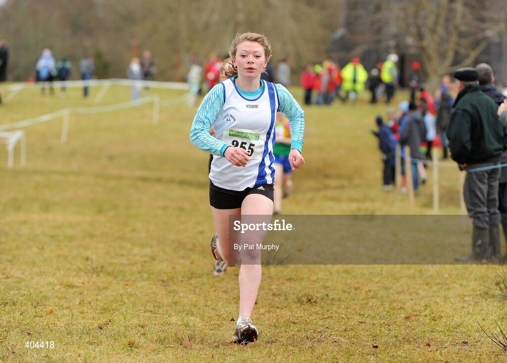 21 February 2010; Eimear Kennedy, Tipperary, on her way to winning the Girls U17 race during the Woodie’s DIY Juvenile ‘B’ Cross Country. Juvenile Athletes, Woodie’s DIY Juvenile ‘B’ Cross Country. Lough Key Forest Park, Boyle, Co. Roscommon. Picture credit: Pat Murphy / SPORTSFILE