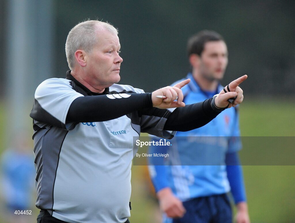 17 February 2010; Referee Padraig Mullen, Antrim. Ulster Bank Sigerson Cup Quarter-Final, University of Ulster Jordanstown v NUI Maynooth, Jordanstown, Shore Road, Newtownabbey, Co. Antrim. Picture credit: Oliver McVeigh / SPORTSFILE