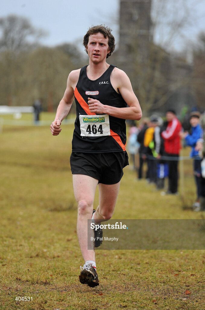 21 February 2010; John Heneghan, Clonliffe Harriers A.C., who finished second in the Senior Athletes, Woodie’s DIY Intermediate Cross Country. Lough Key Forest Park, Boyle, Co. Roscommon. Picture credit: Pat Murphy / SPORTSFILE