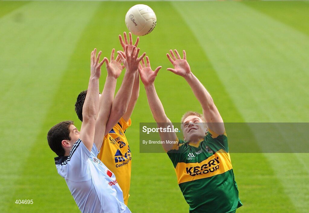 23 February 2010; At the launch of the Cadbury GAA Football U21 All Ireland Championship are, from left, Rory O'Carroll, Dublin, Donal Shine, Roscommon, and Barry John Walsh, Kerry. This is Cadbury’s sixth year as sponsor and will see even more support given to the championship with in-store activity, digital initiatives, and further on-street activity taking place over the next 3 months. For more details log onto www.cadburygaau21.com or join Cadbury GAA Football on facebook. Croke Park, Dublin. Picture credit: Brendan Moran / SPORTSFILE