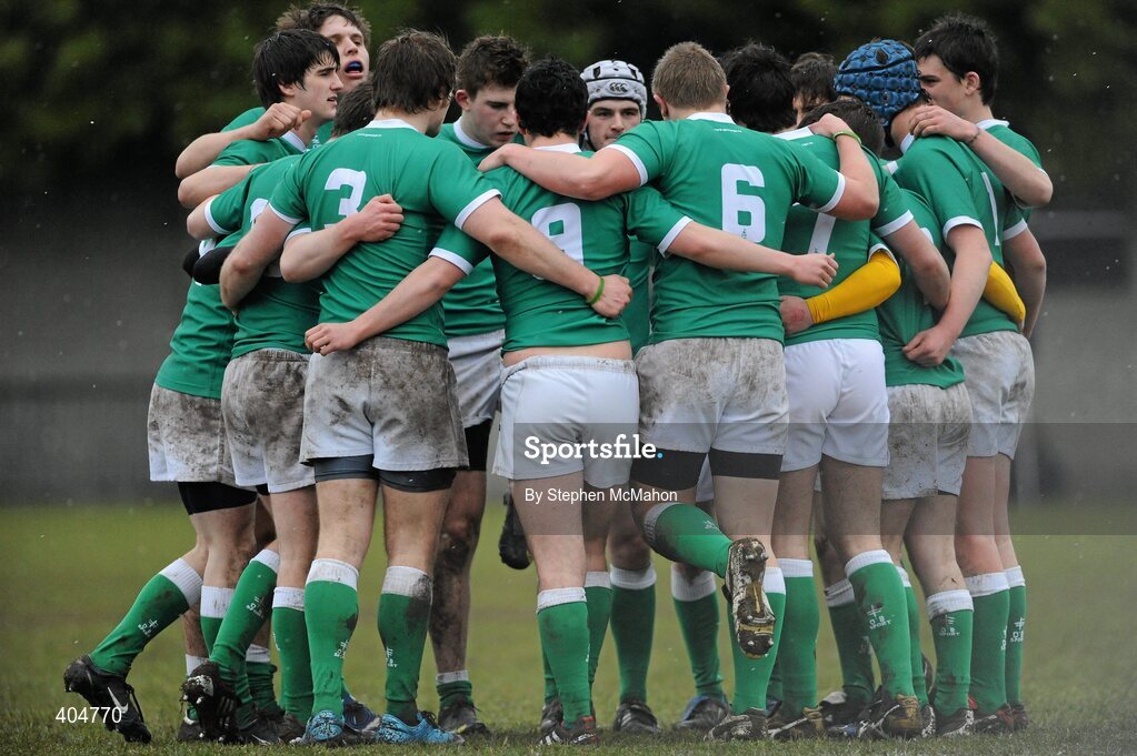 23 February 2010; The Gonzaga College SJ team ahead of the game. Vinnie Murray Semi-Final, Newpark Comprehensive v Gonzaga College SJ, Old Belvedere RFC, Anglesea Road, Dublin. Picture credit: Stephen McMahon / SPORTSFILE