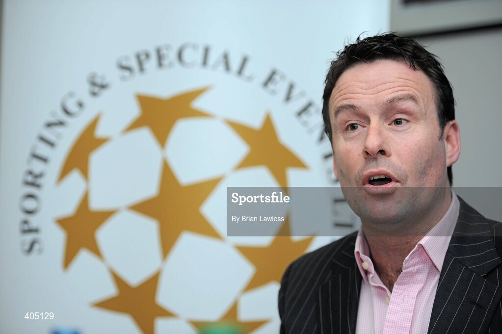 25 February 2010; Uachtarán CLG Criostóir Ó Cuana  today launched the 2010 GAA Legends All-Ireland Charity golf Inter-County Championships which takes place in La Cala Resort, Costa del Sol between May 12th and 15th. The charity, which is one of the Association's two official charities for 2009/2010, involves teams from all 32 counties, made up of former inter-county footballers and hurlers competing in a golf championship for the top prize. The combined monies collected from all the teams entered will be divided between the chosen charities of the winning team. Speaking at the launch is Meath football legend Bernard Flynn, Chairman of the Organising Committee. Croke Park, Dublin. Picture credit: Brian Lawless / SPORTSFILE