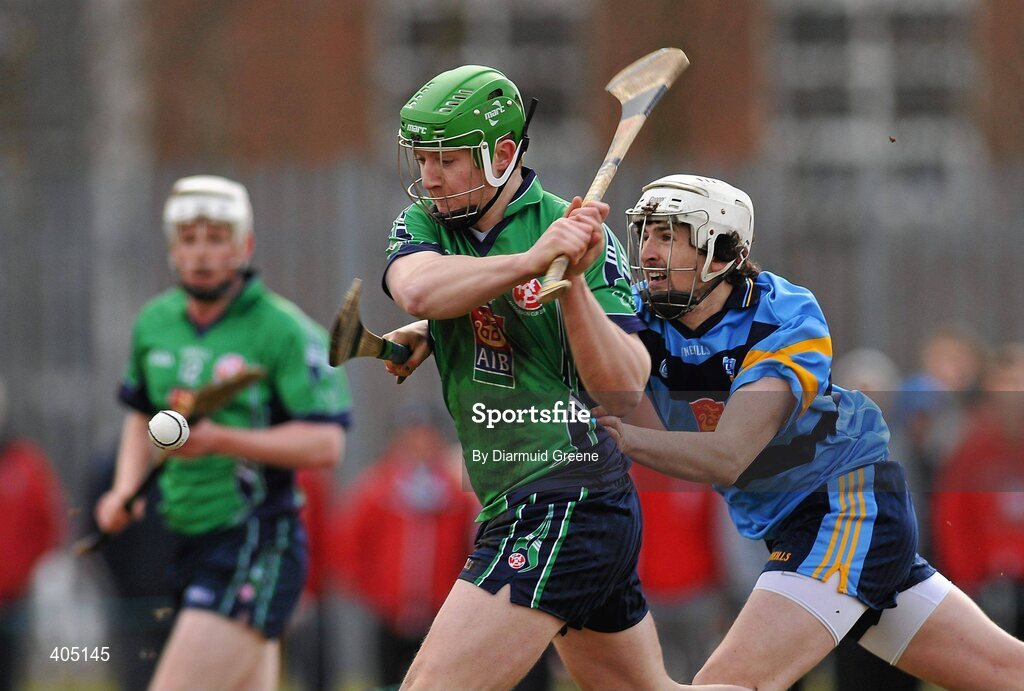 25 February 2010; Joe Canning, LIT, in action against David Kenny, UCD. Ulster Bank Fitzgibbon Cup Quarter-Final, Limerick Institute of Technology v University College Dublin, University of Limerick, Limerick. Picture credit: Diarmuid Greene / SPORTSFILE