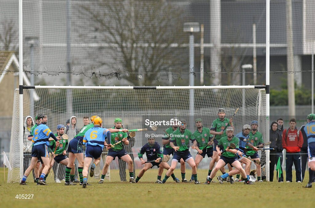 25 February 2010; A general view of a late goal attempt from UCD's Maurice Nolan to level the game which was subsequently saved by LIT's Niall Quinn. Ulster Bank Fitzgibbon Cup Quarter-Final, Limerick Institute of Technology v University College Dublin, University of Limerick, Limerick. Picture credit: Diarmuid Greene / SPORTSFILE