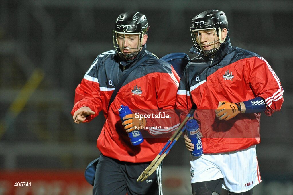 27 February 2010; Cork goalkeeper Martin Coleman, right, with substitute keeper Donal Og Cusack before the game. Allianz GAA Hurling Hurling National League Division 1 Round 2, Limerick v Cork, Gaelic Grounds, Limerick. Picture credit: Diarmuid Greene / SPORTSFILE