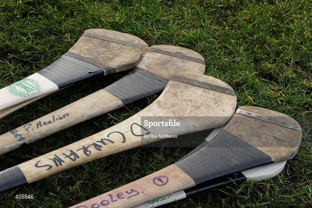 21 February 2010; Offaly hurling sticks lie on the side of the pitch. Allianz GAA Hurling National League Division 1 Round 1, Cork v Offaly. Pairc Ui Chaoimh, Cork. Picture credit: Ray McManus / SPORTSFILE