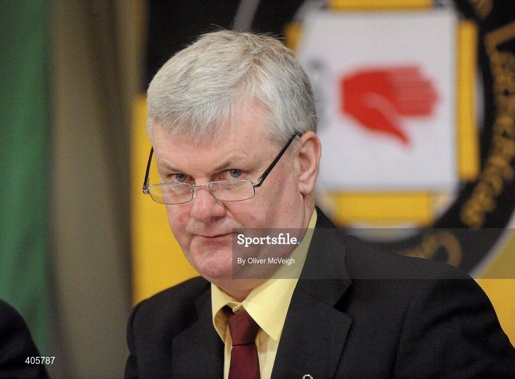 27 February 2010; New Ulster GAA President, Aogan Farrell, speaking at the Ulster Council GAA Convention. Ulster Council GAA Convention, Errigal Hotel, Cootehill, Co. Cavan. Picture credit: Oliver McVeigh / SPORTSFILE