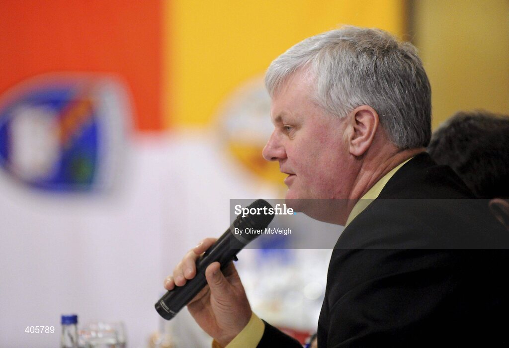 27 February 2010; New Ulster GAA President, Aogan Farrell, speaking at the Ulster Council GAA Convention. Ulster Council GAA Convention, Errigal Hotel, Cootehill, Co. Cavan. Picture credit: Oliver McVeigh / SPORTSFILE