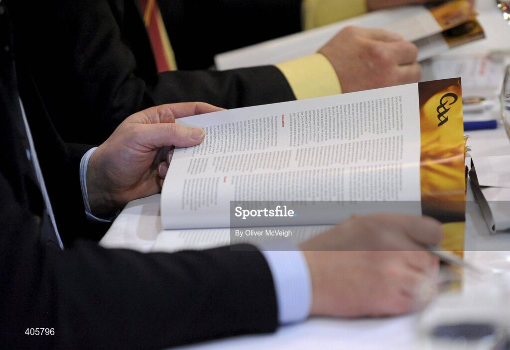 27 February 2010; General view of a delegate at the Ulster Council GAA Convention. Ulster Council GAA Convention, Errigal Hotel, Cootehill, Co. Cavan. Picture credit: Oliver McVeigh / SPORTSFILE