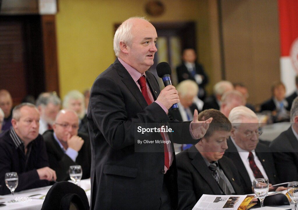 27 February 2010; Sean Og McAteer, Down, speaking at the Ulster Council GAA Convention. Ulster Council GAA Convention, Errigal Hotel, Cootehill, Co. Cavan. Picture credit: Oliver McVeigh / SPORTSFILE
