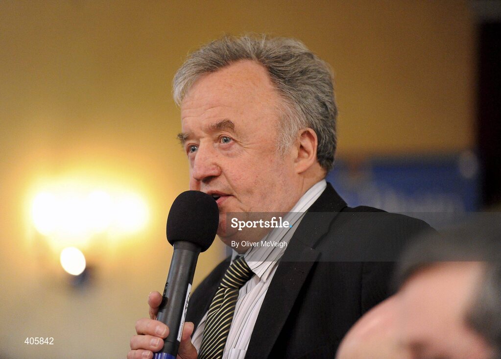 27 February 2010; Tom Cullen, Fermanagh, speaking at the Ulster Council GAA Convention. Ulster Council GAA Convention, Errigal Hotel, Cootehill, Co. Cavan. Picture credit: Oliver McVeigh / SPORTSFILE