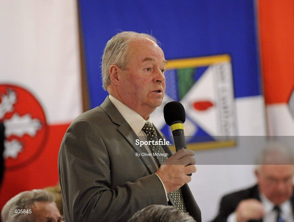 27 February 2010; Donegal Chairman, PJ McGowan, at the Ulster Council GAA Convention. Ulster Council GAA Convention, Errigal Hotel, Cootehill, Co. Cavan. Picture credit: Oliver McVeigh / SPORTSFILE