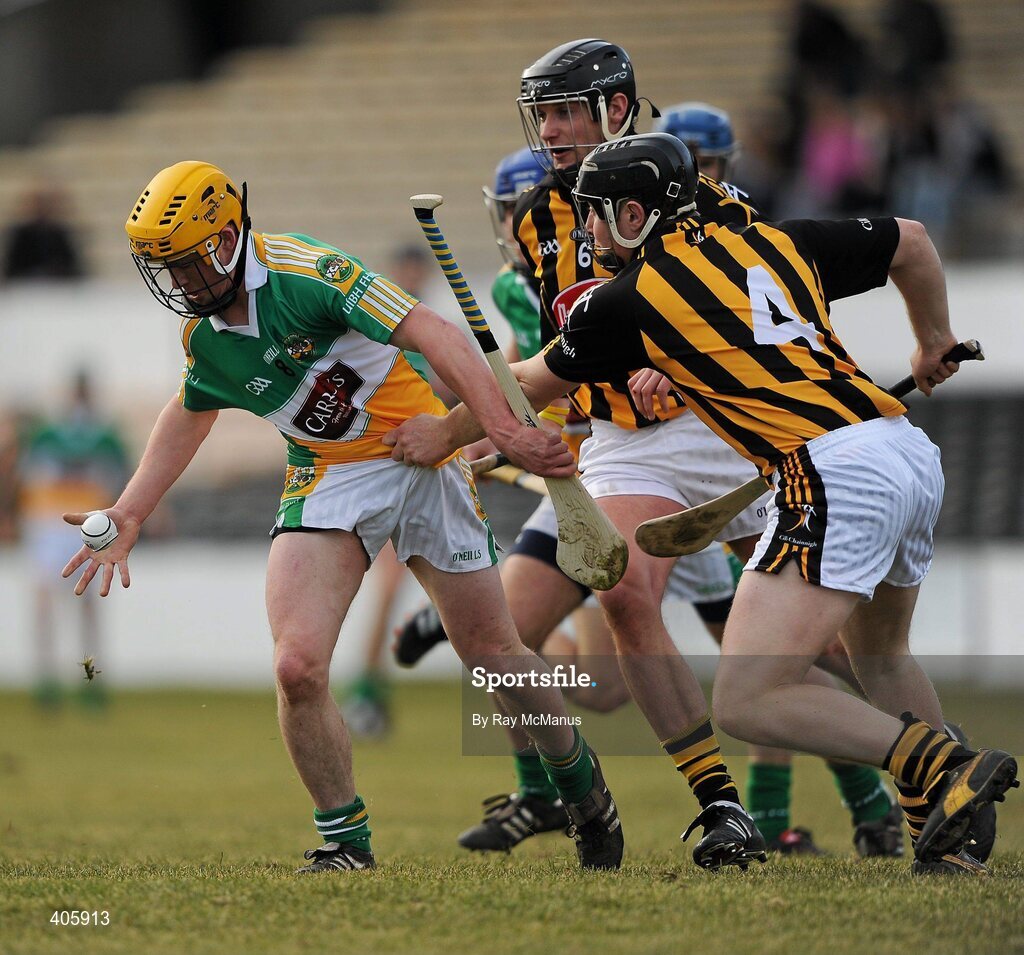 28 February 2010; James Rigney, Offaly, in action against John Dalton, Kilkenny. Allianz GAA Hurling National League Division 1 Round 2, Kilkenny v Offaly, Nowlan Park, Kilkenny. Picture credit: Ray McManus / SPORTSFILE